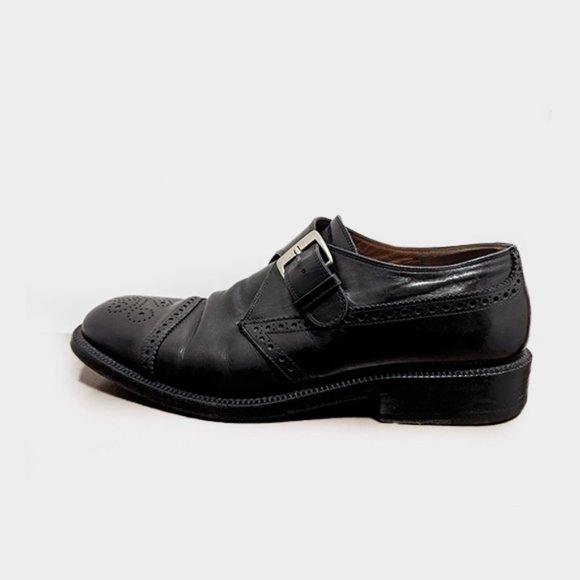 FRATELLI ROSSETTI - Black monk strap oxford shoes - Sz 10D - Picture 1 of 12